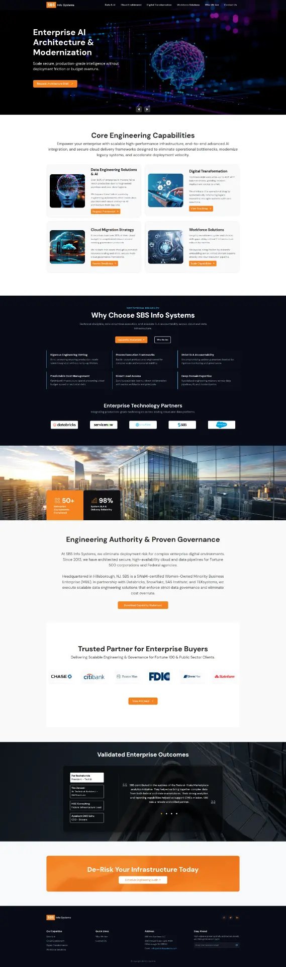 SBS Info Systems website preview